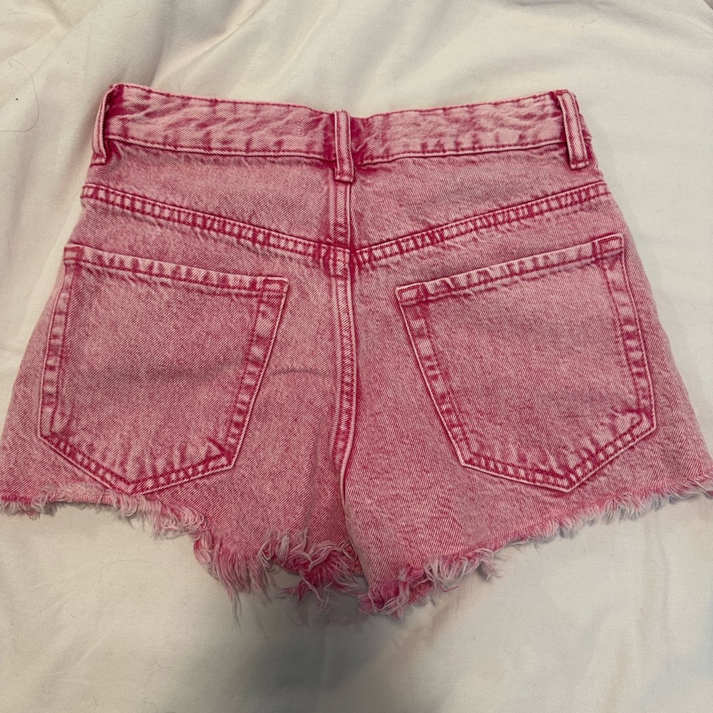 PacSun Eco Pink High Waisted Denim Festival Shorts